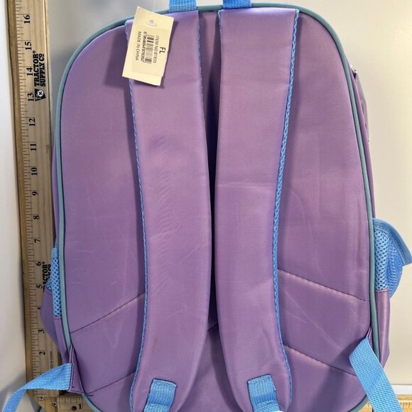 Cute Bunny Character Kids Backpack Purple Winter Design Adjustable Straps - Picture 2 of 4